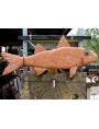 Giant rock mullet sculpture - red marble