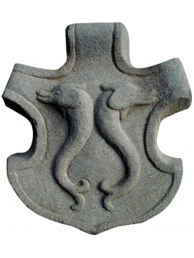 Copia di stemma nobiliare con delfini 
