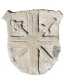 Stone coat of arms crossed sword and key