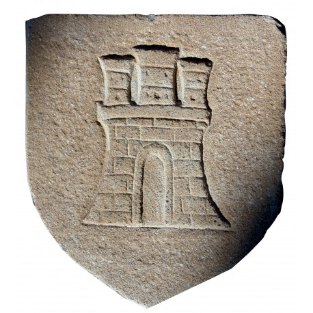 Stemma in pietra castello su scudo