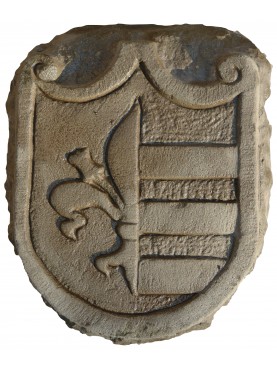 Stone coat of arms with Florence lily