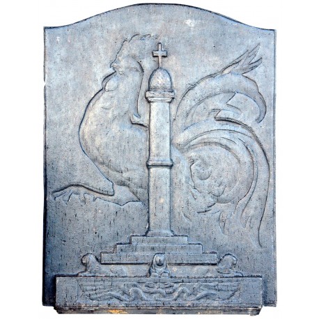 ancient cast iron french cock Fireback