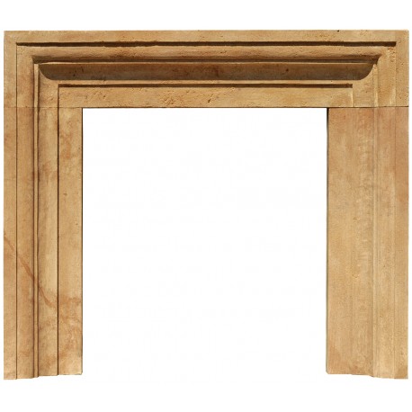 Ochre limestone Armani fireplace frame Salvator Rosa