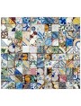 Purely indicative patchwork with old tiles in maiolica cutted 10x10 cms