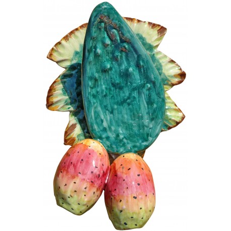 Hand majolica prickly pear with hole