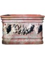 Flowers pot - Terracotta box with festoons and satyrs