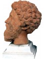 Marco Aurelio testa in terracotta patinata