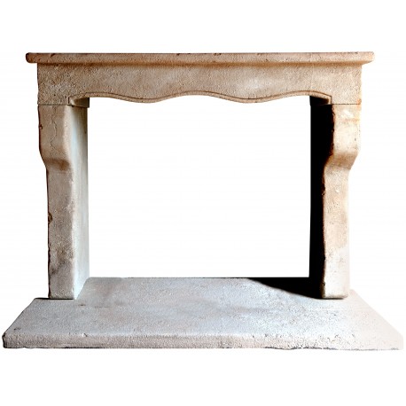 Marchisio French limestone fireplace