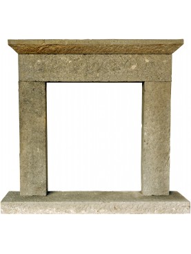 Small lime stone fireplace