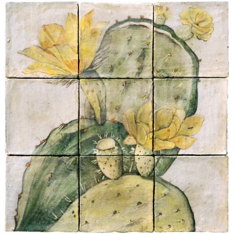 Majolica Panel prickly pear - M.E.Eaton