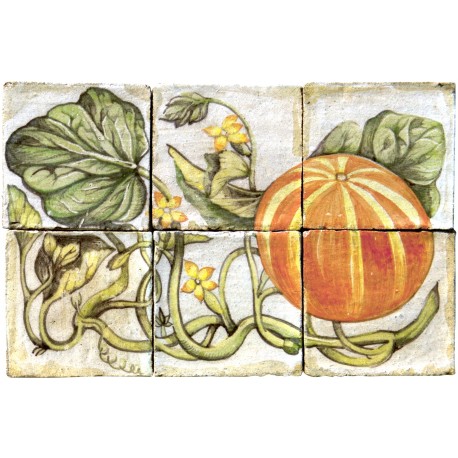 Majolica Panel French red pumpkin