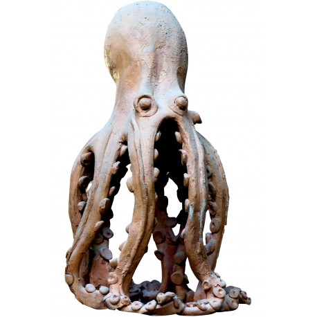 Octopus candlestick in terracotta