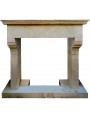 Beige limestone fireplace Mannucci