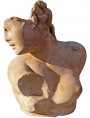 Terracotta, busto dell'Afrodite accovacciata
