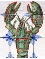Green Lobster majolica panel