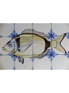 Fishes majolica panel - the Seabream