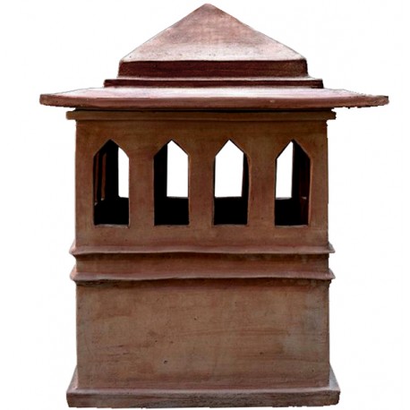Very large tuscan chimney pot Øint.50cms in terracotta