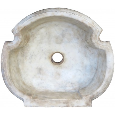 Trilobate sink in white Carrara marble
