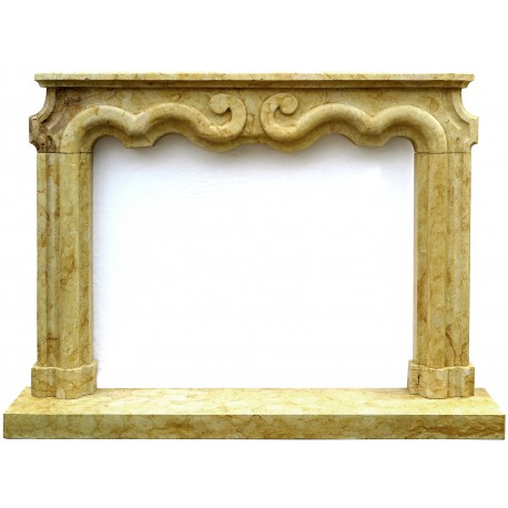 Yellow marble fireplace frame