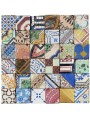 Purely indicative patchwork with old tiles in maiolica cutted 10x10 cms