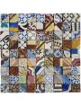 Purely indicative patchwork with old tiles in maiolica cutted 6,2x6,2 cms