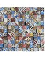Purely indicative patchwork with old tiles in maiolica cutted 5x5 cms
