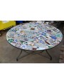 Wrought iront table 164 x 84 cm. with 32 tiles majolica