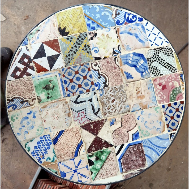 Tavolo rotondo in ferro con mosaico in ceramica Ø 120 cm Berkley