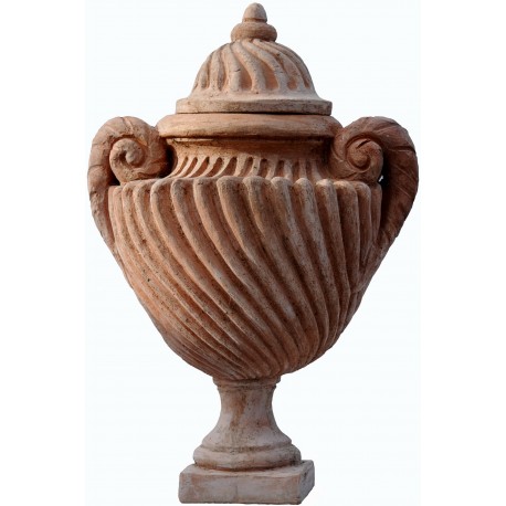 Twisted Roman vase repro in terracotta