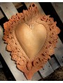 Italian Ex-vote - terracotta - Heart and Curls
