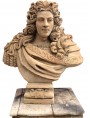 Busto di Luigi XIV di Borbone, detto il Re Sole - terracotta patinata