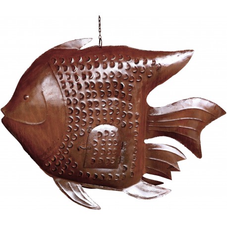 Grande Lanterna in ferro pesce portacandela