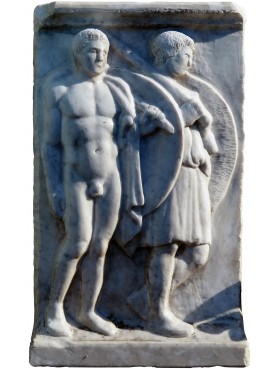 Greek basrelief in white Carrara marble
