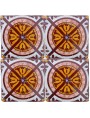 Majolica Tile with central brown circle