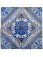 Majolica Tile Blue with yellow ocre details