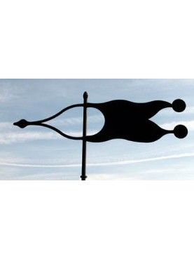 Counterweight wind vane flag - forged iron