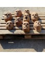 Collection of nine medieval dead masks in terracotta from Tuscany