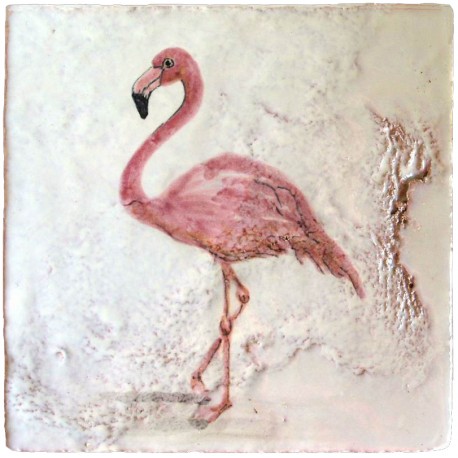 Flamingos majolica tiles