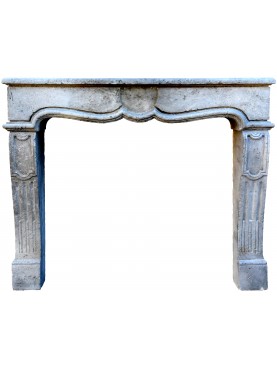 French fireplace - light limestone - light grey