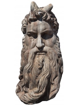 Grande maschera del Mosè di Michelangelo in terracotta 1:1
