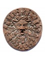 Large Round Mask with oak leaves Terracotta
