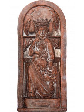 Terracotta basrelief Impruneta Madonna with Child