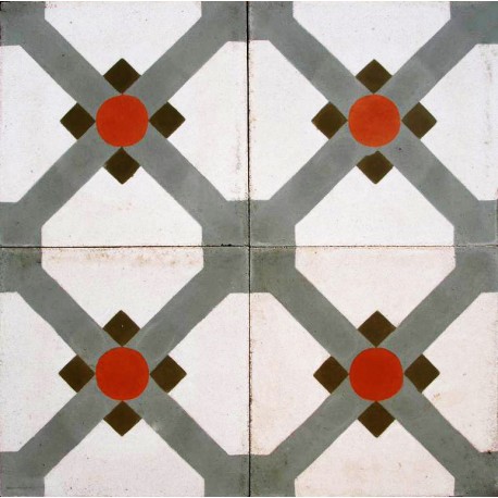 Cementine idrauliche Decorate Disegno Geometrico verde rosso bianco
