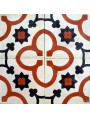 Cement Tiles with Decoration Red White Black