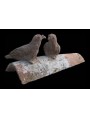Ancient Roof tile with two pigeons