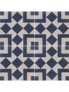 Cement Tiles WHITE BLUE Mixed Squares