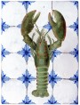 Green Lobster majolica panel