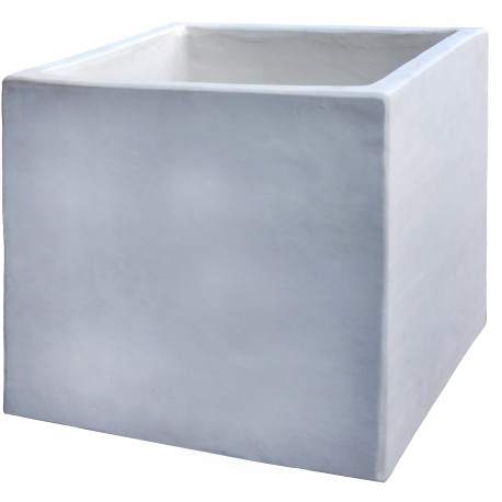 White terracotta square pot