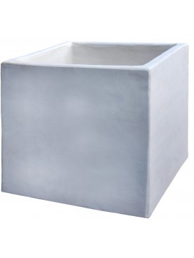 Cassetta in terracotta bianca quadrata 50x50x50 cm