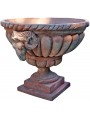 Vase with ram heads - terracotta Impruneta